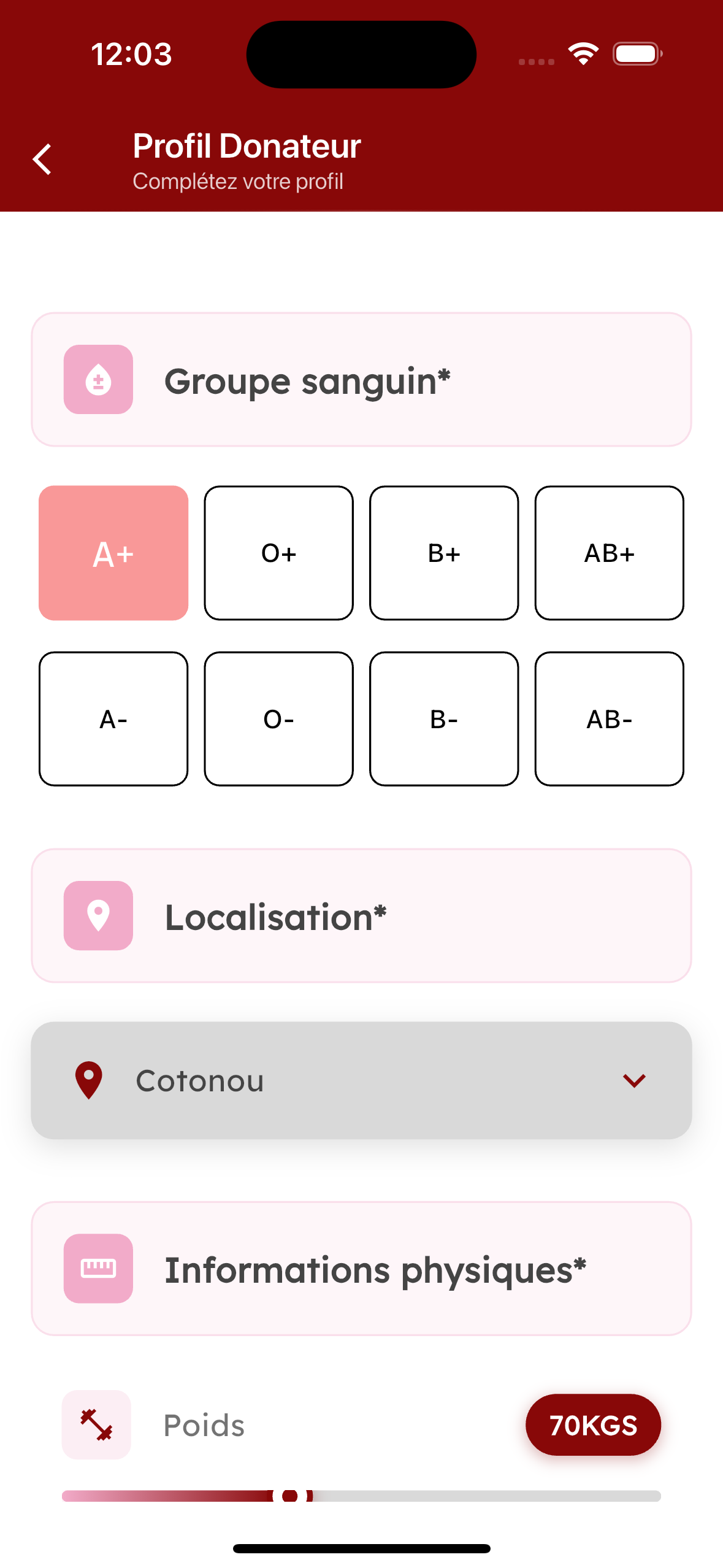 A&B Project EE app screen 7