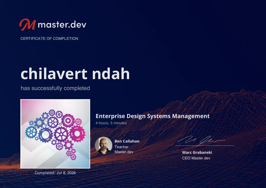 Enterprise Design Systems Management certificate