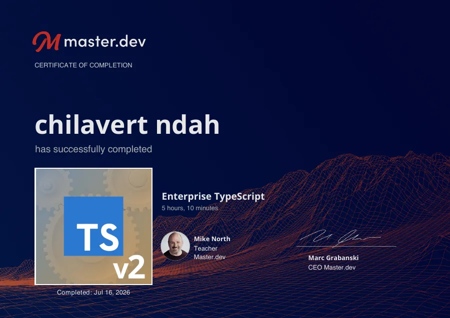 Enterprise TypeScript certificate