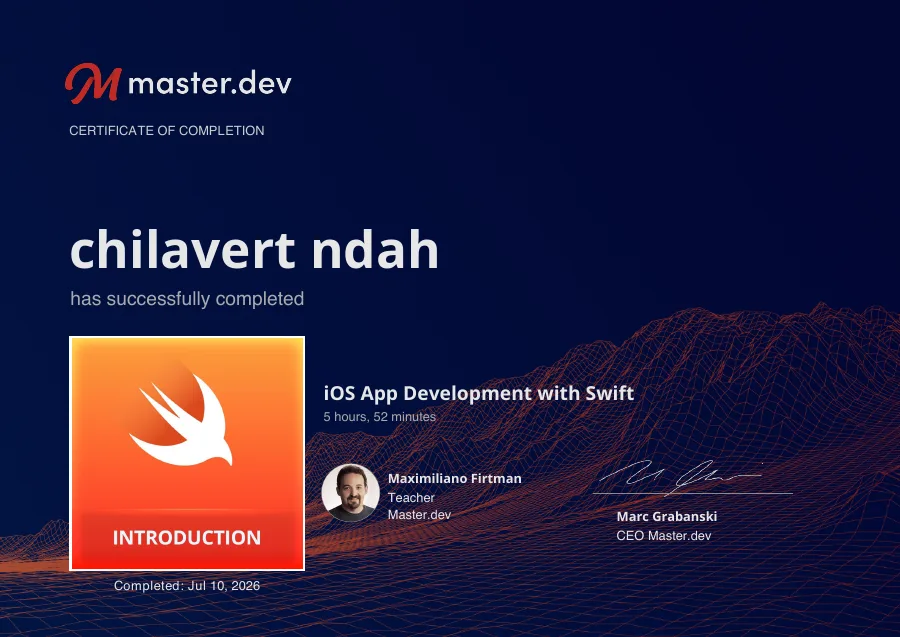 iOS App Development with Swift certificate