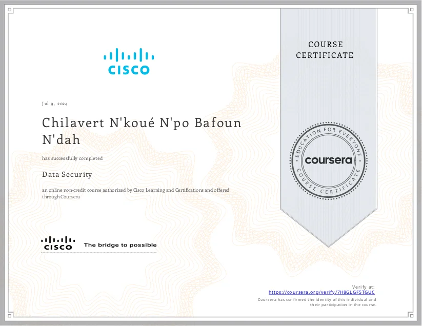 Data Security certificate